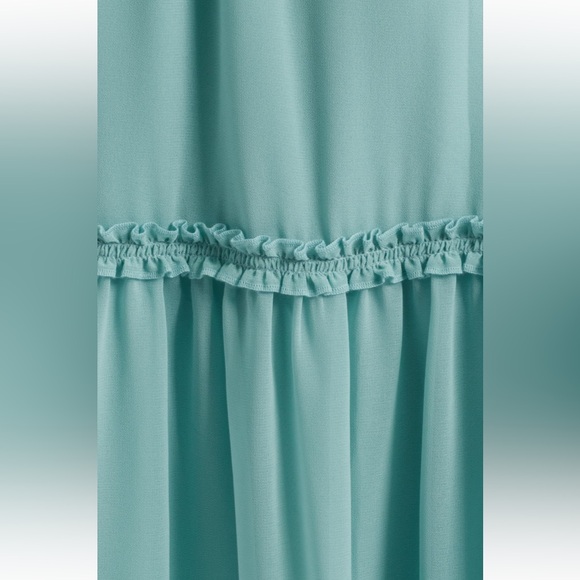 Chelsea28 teal aquifer Micro Ruffle Peplum Maxi Dress - Picture 6 of 6